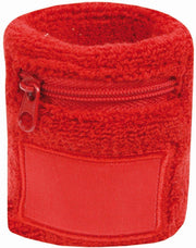 Benza Pols zweetbandje met opbergvakje en rits - Rood 6 cm - 1 stuks