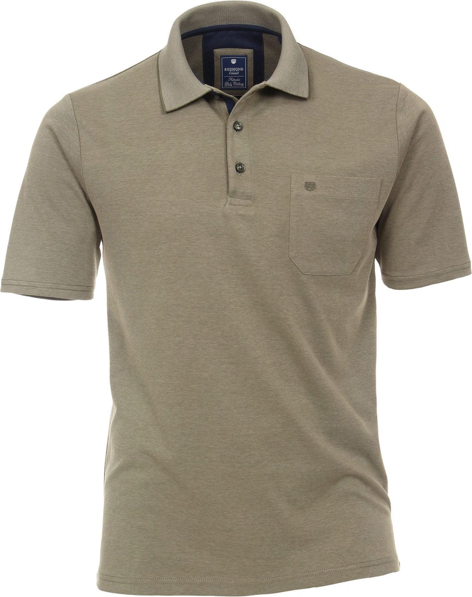 Redmond regular fit poloshirt - kaki melange -  Maat: 3XL