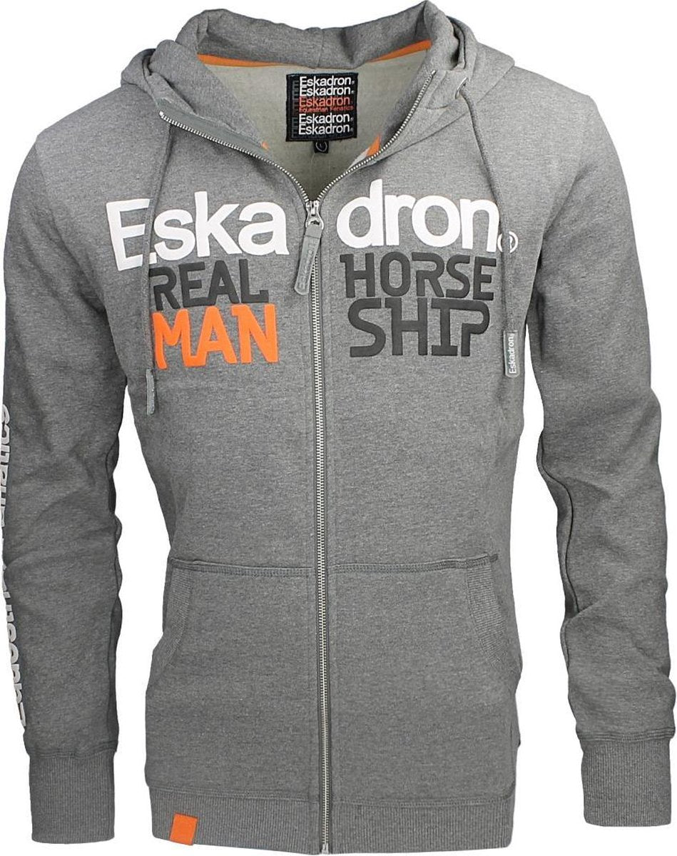 Eskadron sweater met rits en kap - grijs - Heren - Maat M