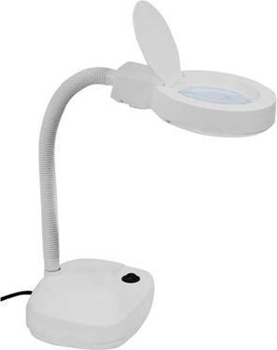Loeplamp met fluoriscerende lamp en zwanenhals