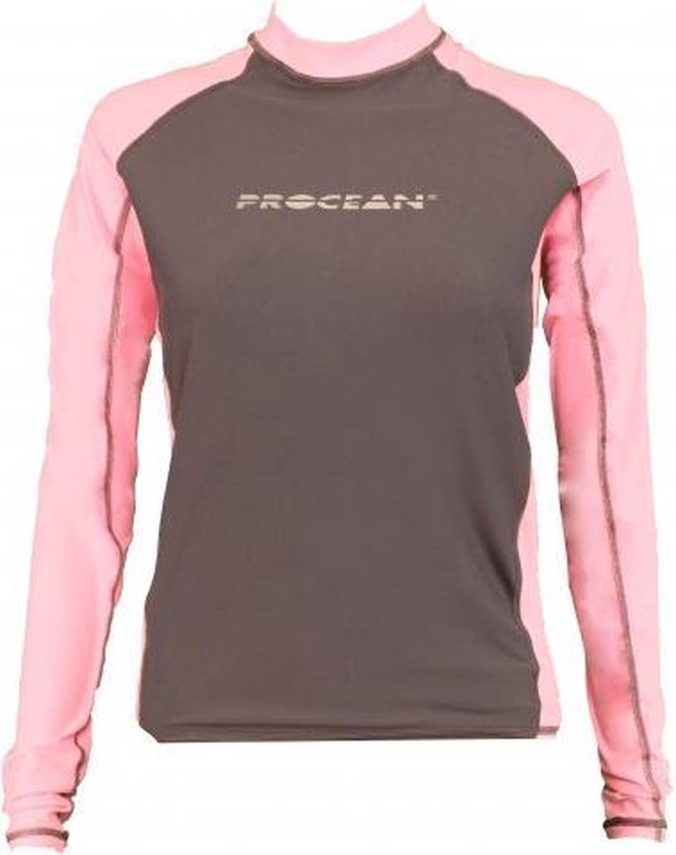 Lycra shirt women L roze/grijs