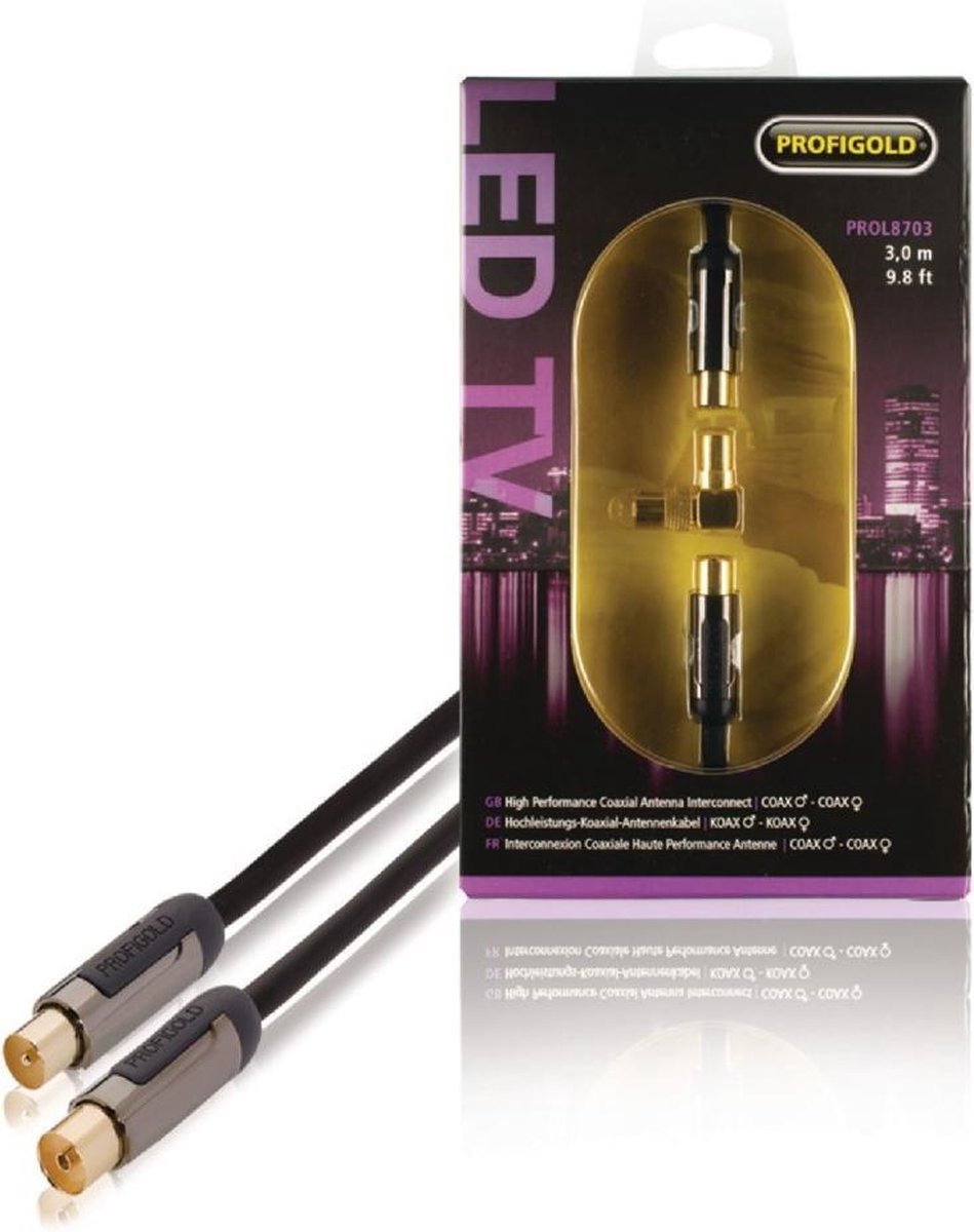 Profigold LED TV hoge kwaliteit coaxkabel met vergulde connectoren - 3 meter