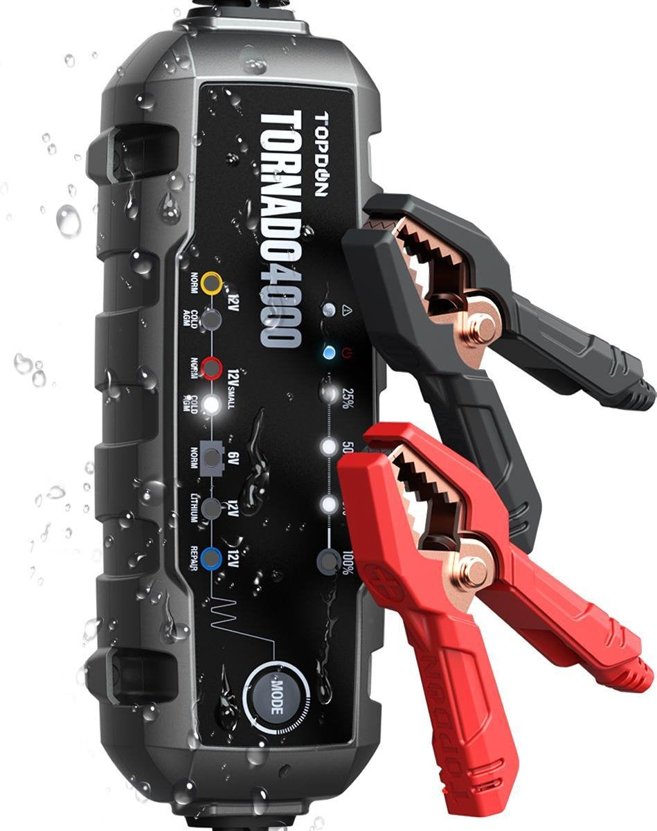 Topdon T4000 12V Druppellader Acculader smart-automatisch 2x sneller opladen
