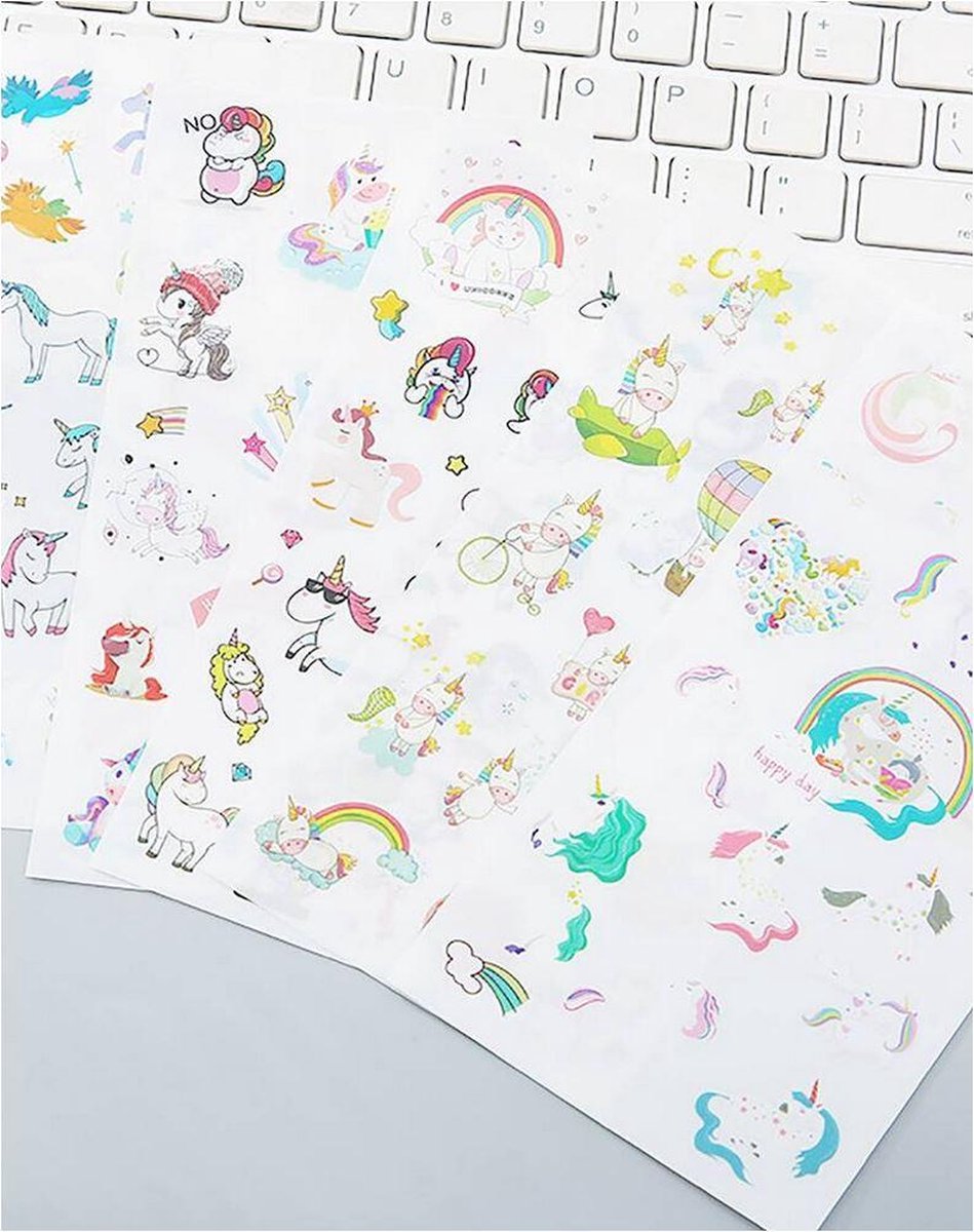 12 stickervellen unicorn - eenhoorn 17x9 cm
