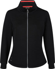 Dames Sulola Coolweave Doorgestikte fleece met volledige ritssluiting Outdoortrui zwart