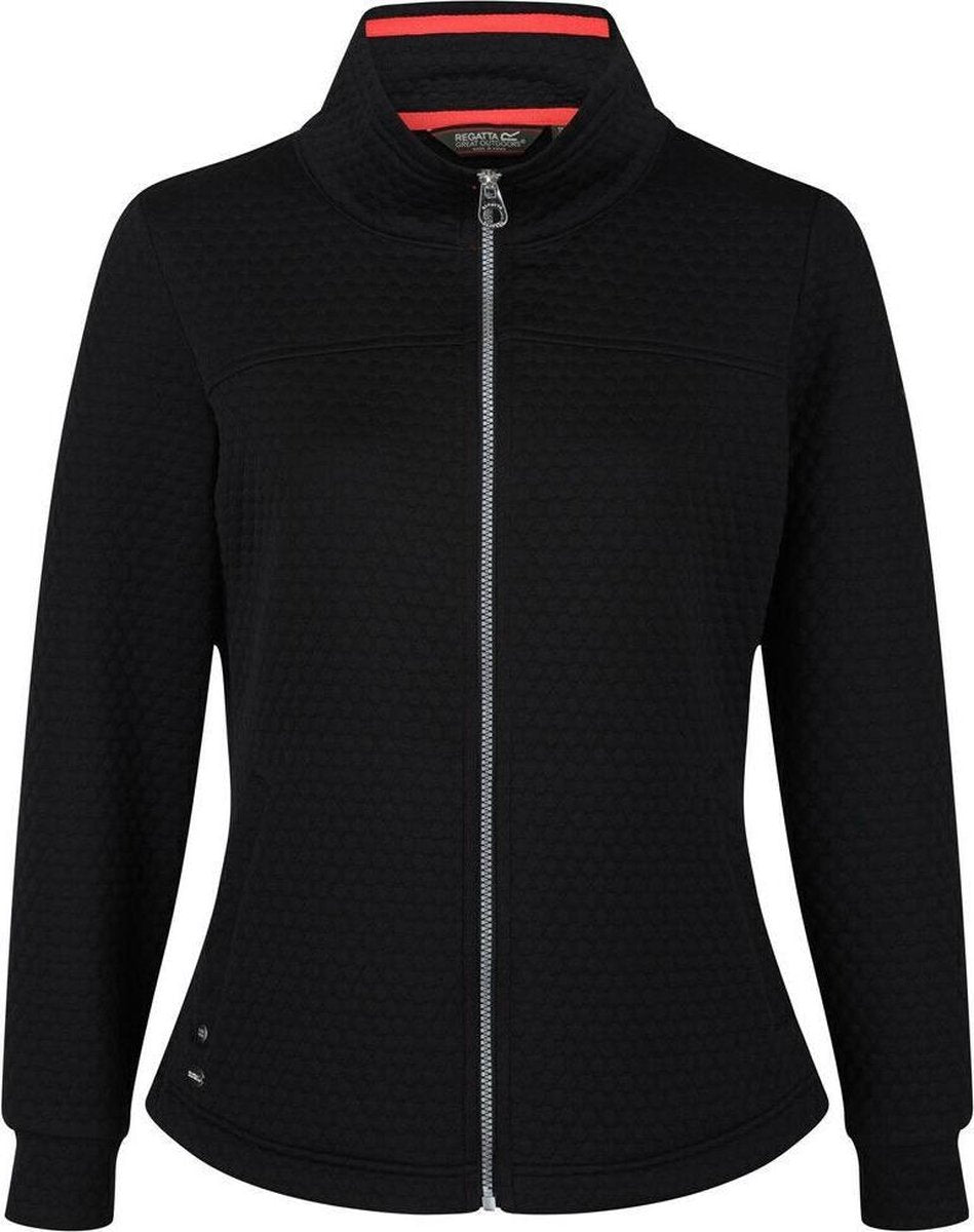 Dames Sulola Coolweave Doorgestikte fleece met volledige ritssluiting Outdoortrui zwart