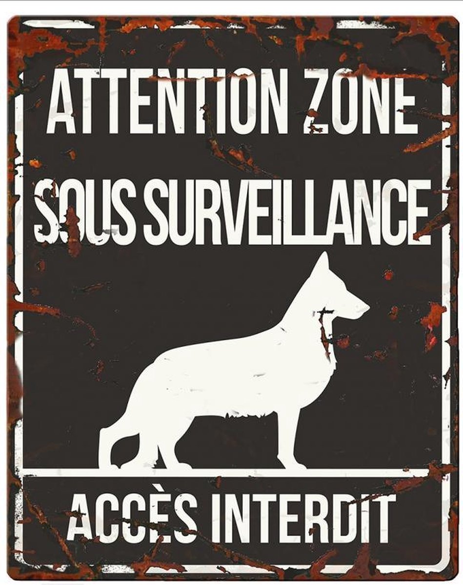 D&D Waakbord / Warning sign square german s. f Zwart 20x25cm