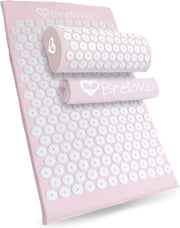 BrellaVio® Spijkermat met Spijkerkussen en Topper - Pastel Roze - 68x42 cm - Acupressuur Mat - Spijkerbed - Acupunctuur Massage Kussen