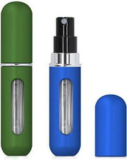 MaxedMore Navulbare Parfumverstuiver 5ml Blauw & Groen - 65 Keer Spraybare Parfum Verstuiver - Hervulbaar Tasverstuiver voor Parfum - Meeneem Mini Geur Flesje voor op Reis - Lipstick Formaat Navulbaar Parfumflesje