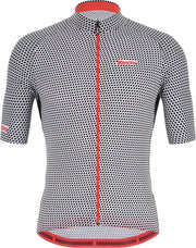 Santini Karma Kite S/S Fietsshirt - Maat M  - Mannen - zwart/wit/oranje