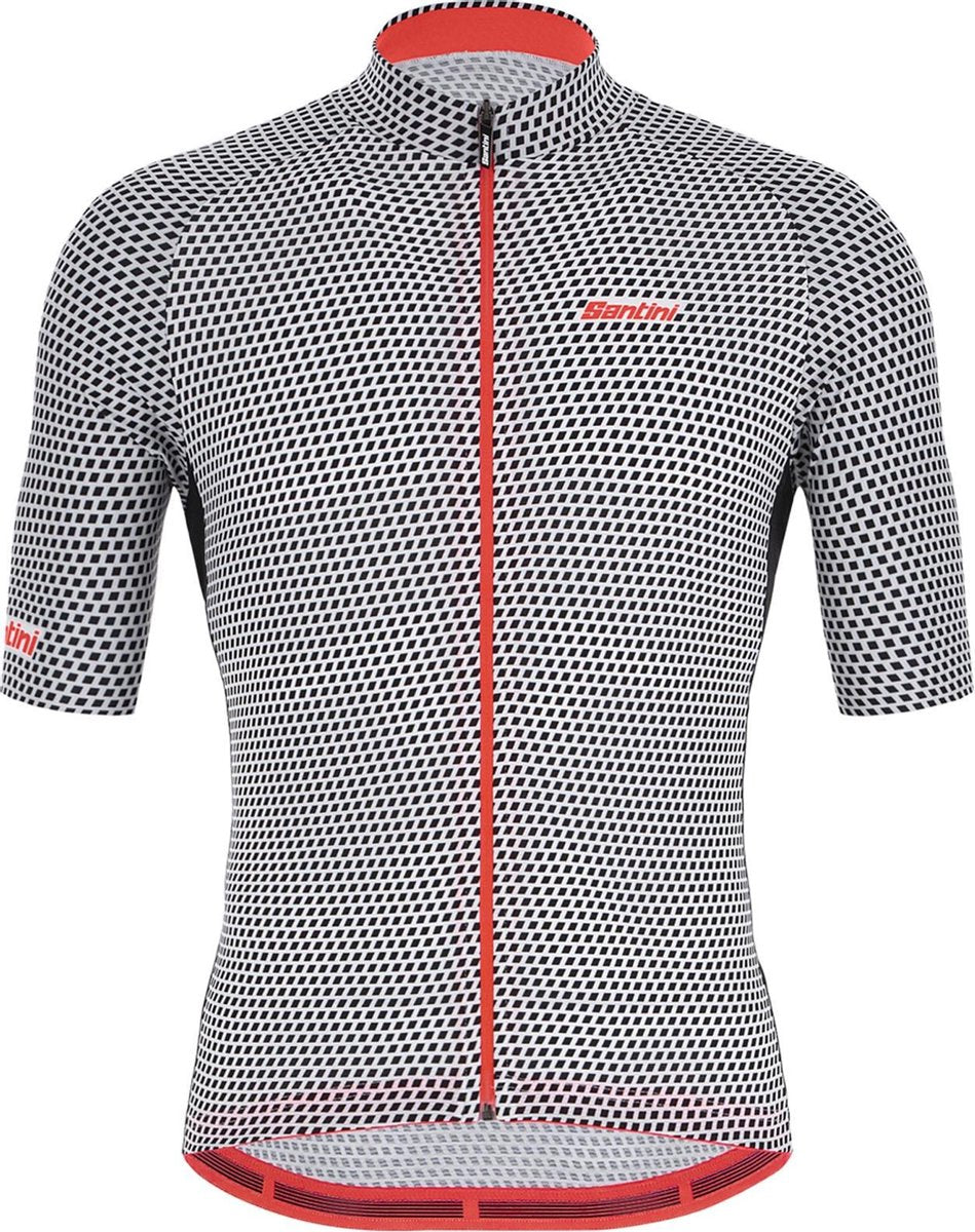 Santini Karma Kite S/S Fietsshirt - Maat M  - Mannen - zwart/wit/oranje