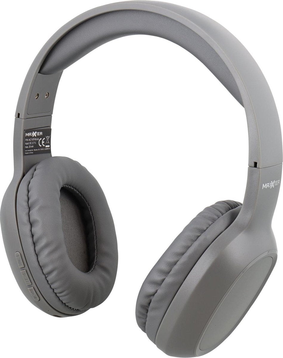 MaxXter ACT04 | Over Ear Bluetooth Hoofdtelefoon/Koptelefoon - Grey