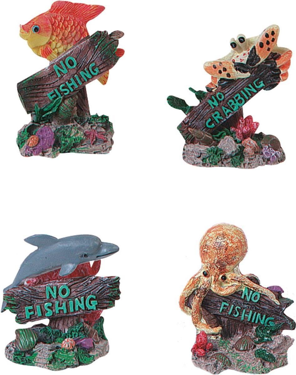 Aquarium decoratie No Fishing Borden - +/- 5