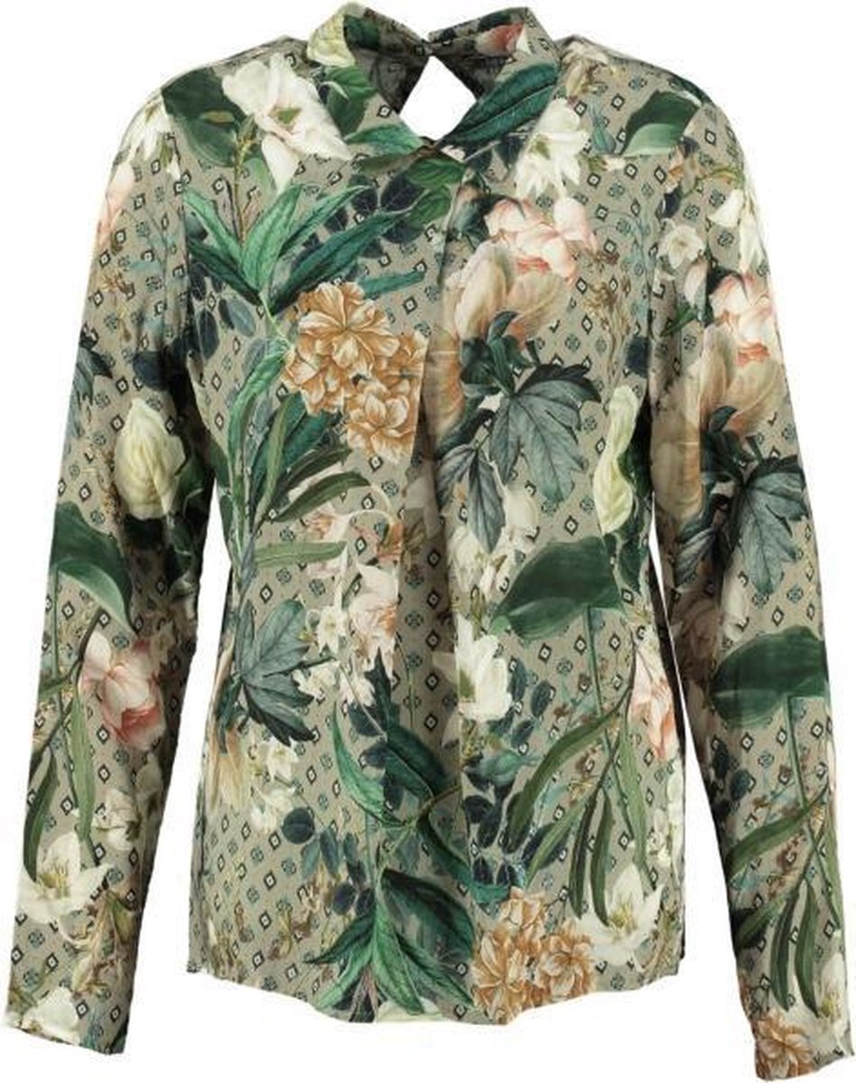 Geisha blouse multicolor valt ruim - Maat XS