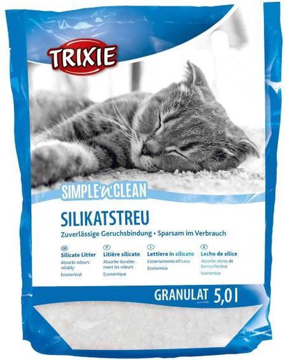 1x5 ltr Trixie simple'n'clean granulaat silicaatstrooisel kattenbakvulling