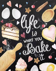 Diamond Painting Volwassenen -  Tekst - Life Is What You Bake It - Volledige Bedekking - Ronde Steentjes - 20x25 CM