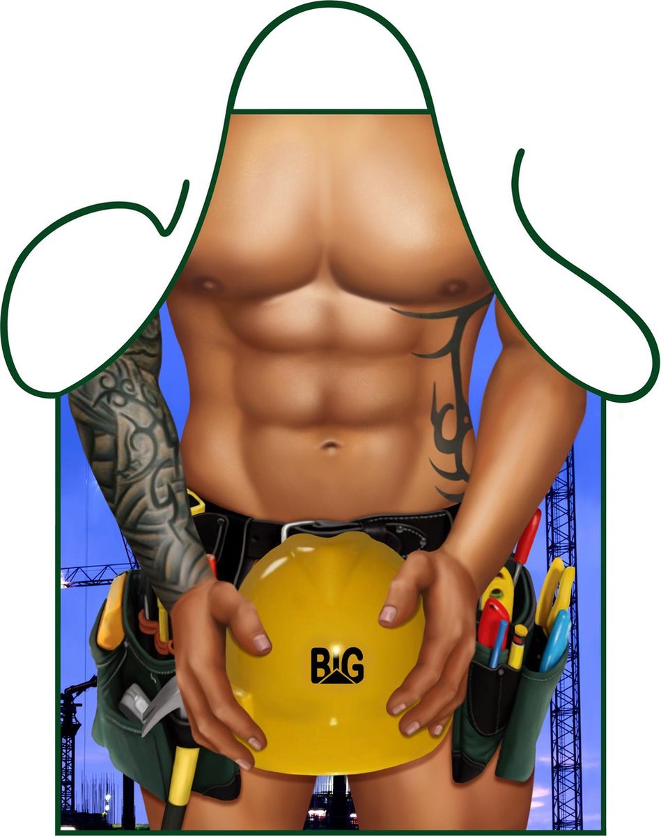BBQ schort | Barbecue schort| Grappig Schort "Bouwvakker" Schort |  Vaderdag | size