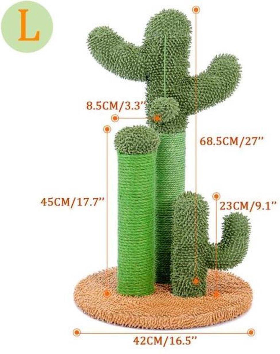 TBG Leuke Cactus Huisdier Krabpaal Speelgoed met Bal Krabpalen voor Katten Kitten Klimmen Boom Kat Speelgoed Beschermen Meubels Snelle levering AMT0066BN-L