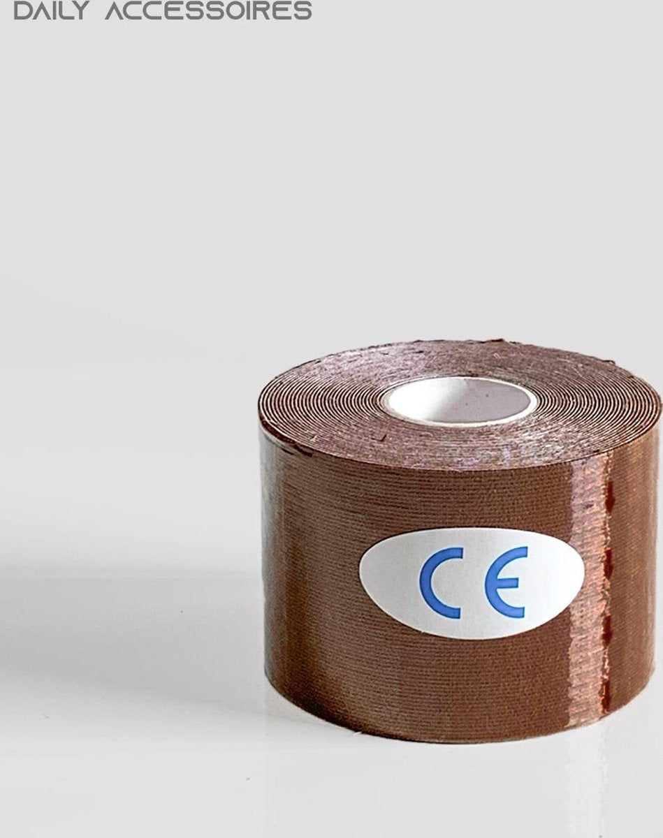 Boob tape - Borst tape - Fashion tape - BH Tape - Bra tape - Boob lift - 5M Lang - 5CM Breed - Bruin - Tepelhoedje - Tepelcovers - Tepelhoedje - Tepelplakkers - Tepelbedekkers - Push up BH