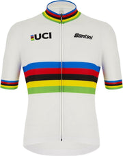 SANTINI UCI WORLD CHAMPION ECO FIETSSHIRT KORTE MOUWEN WIT HEREN