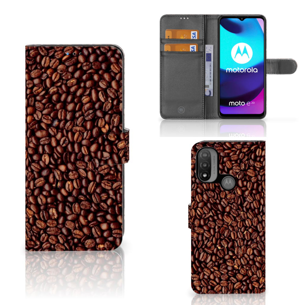 Motorola Moto E20 | E30 | E40 | Book Cover | Koffiebonen