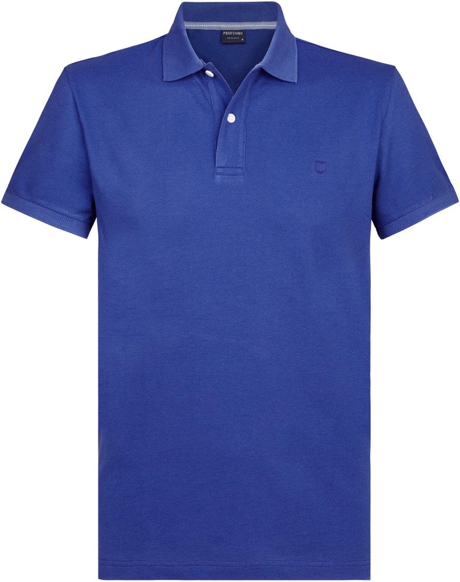 Profuomo Slim Fit  polo - kobalt blauw -  Maat: M