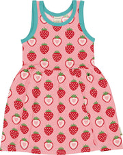 Maxomorra Jurk Spin NS Strawberry Maat 122/128
