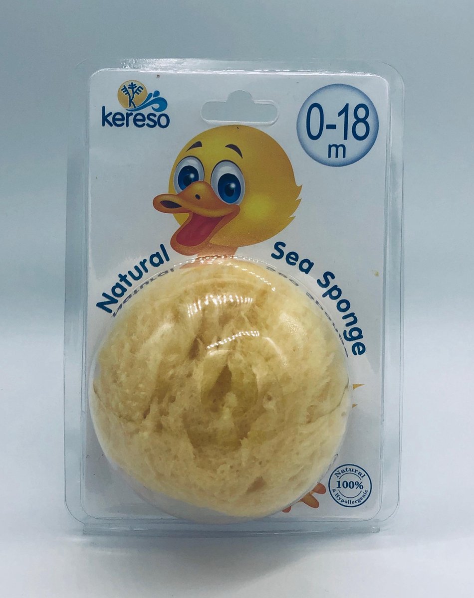Natuurspons - Natuurspons baby - voor 0-18 maanden baby - Baby cadeau - Natural cadeau – Badspons - Washand - Baby wassen - Hygienespons - Antibacterieel - Zeespons - 100% biologische Spons - Veilige