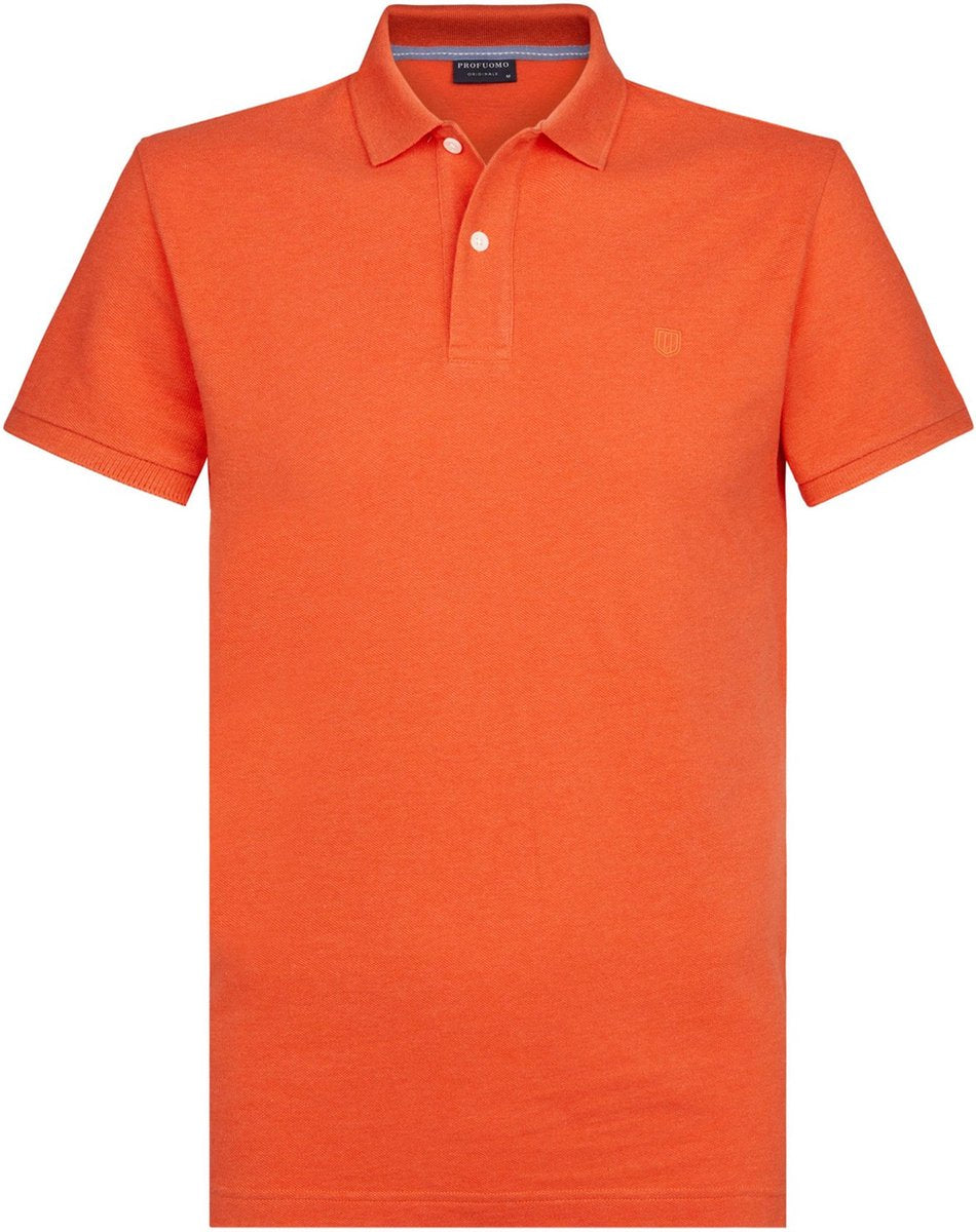 Profuomo Slim Fit  polo - oranje -  Maat: S