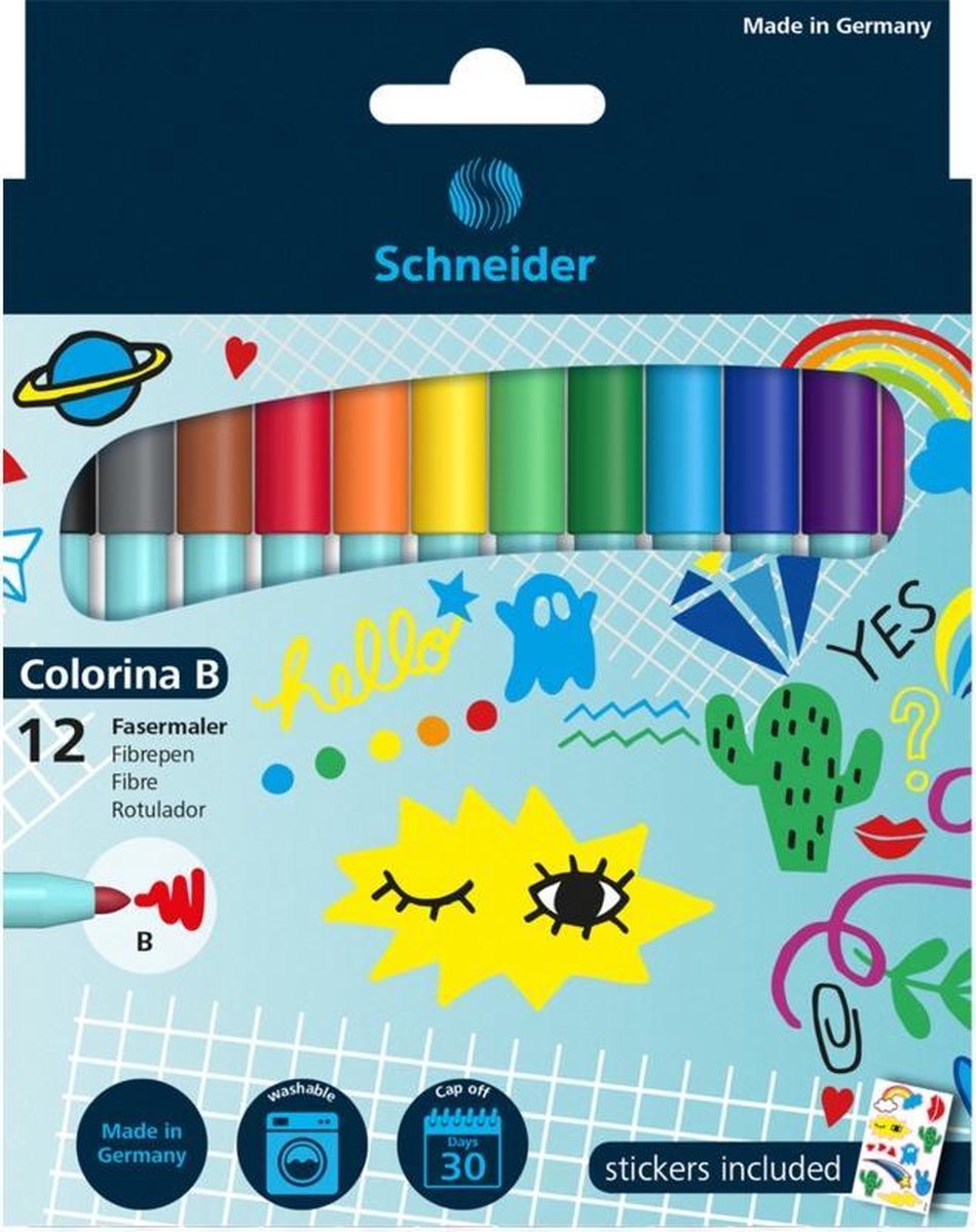 Viltstift Schneider Colorina B set à 12stuks S-193092