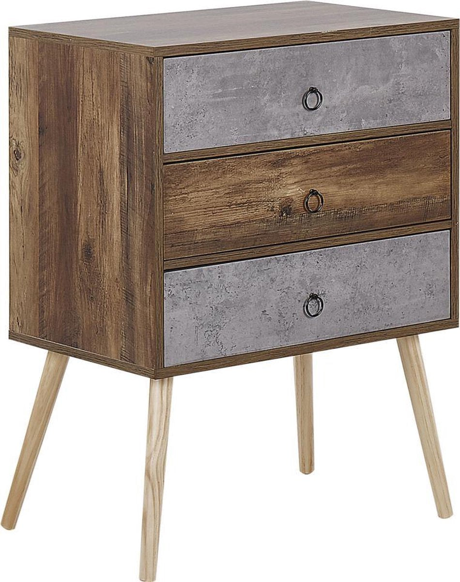 Beliani BATLEY - Dressoir - donkere houtkleur - vezelplaat
