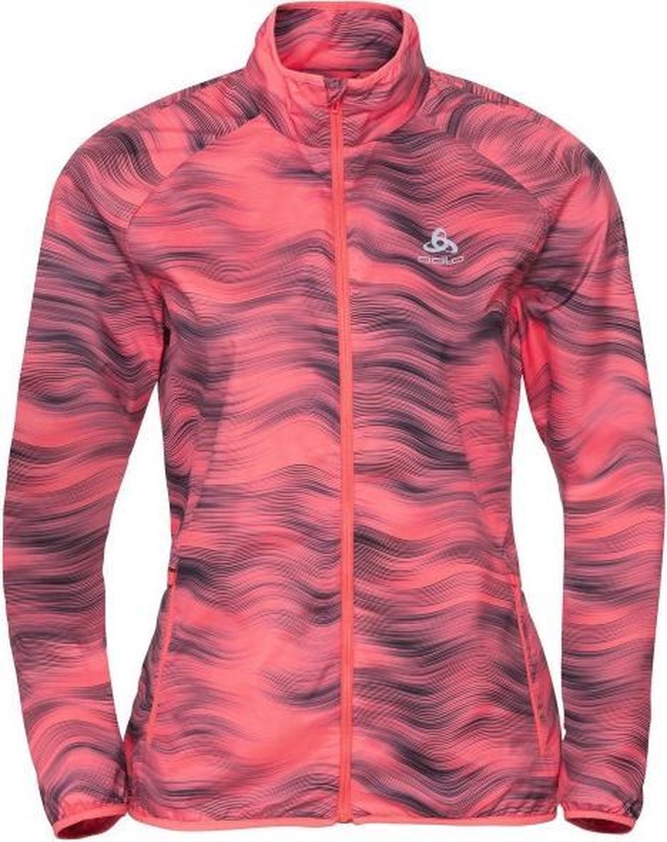 ODLO Zeroweight Print Jacket Dames - zwart/roze - maat S