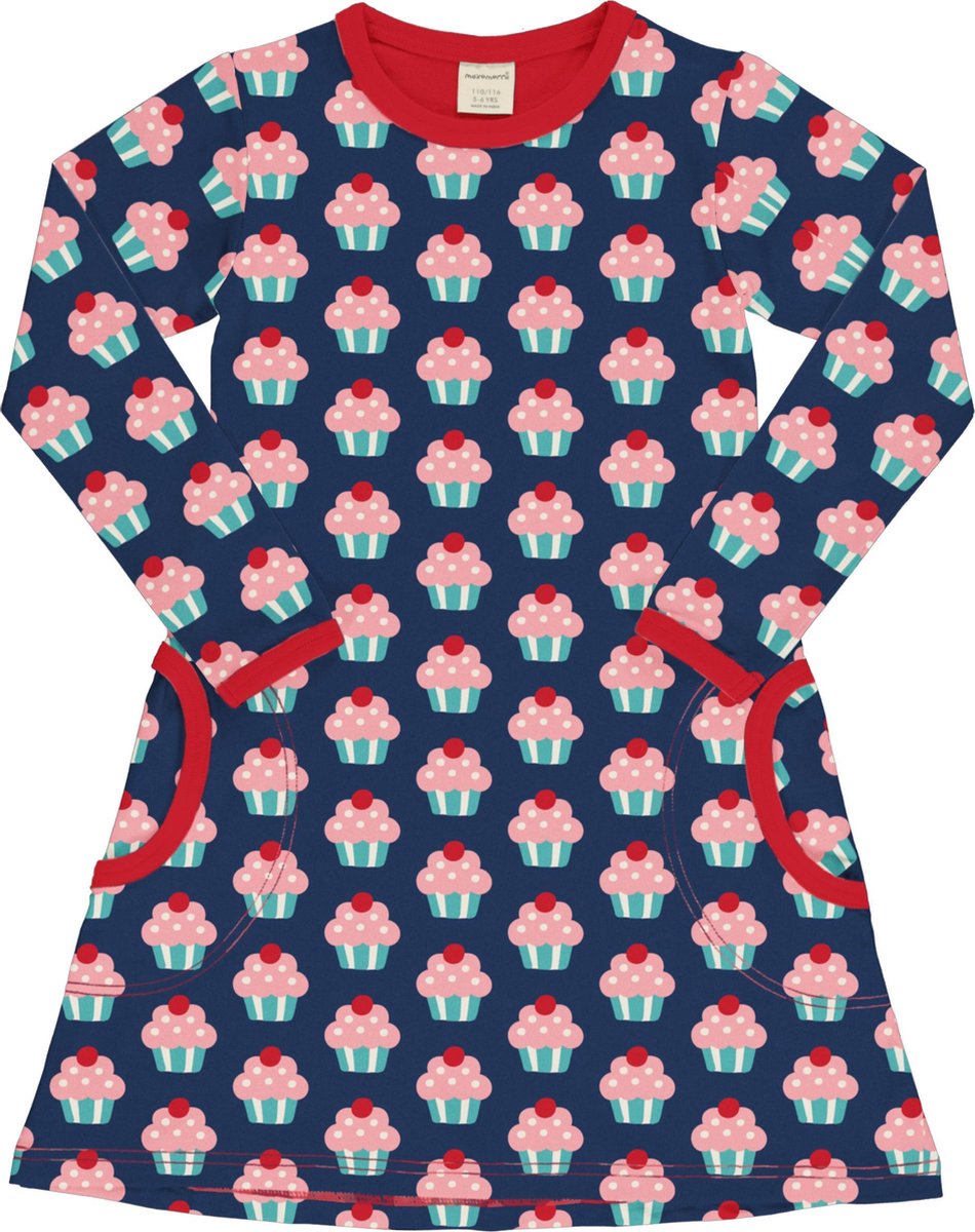 Maxomorra Dress LS |CUPCAKE| Maat 134/140