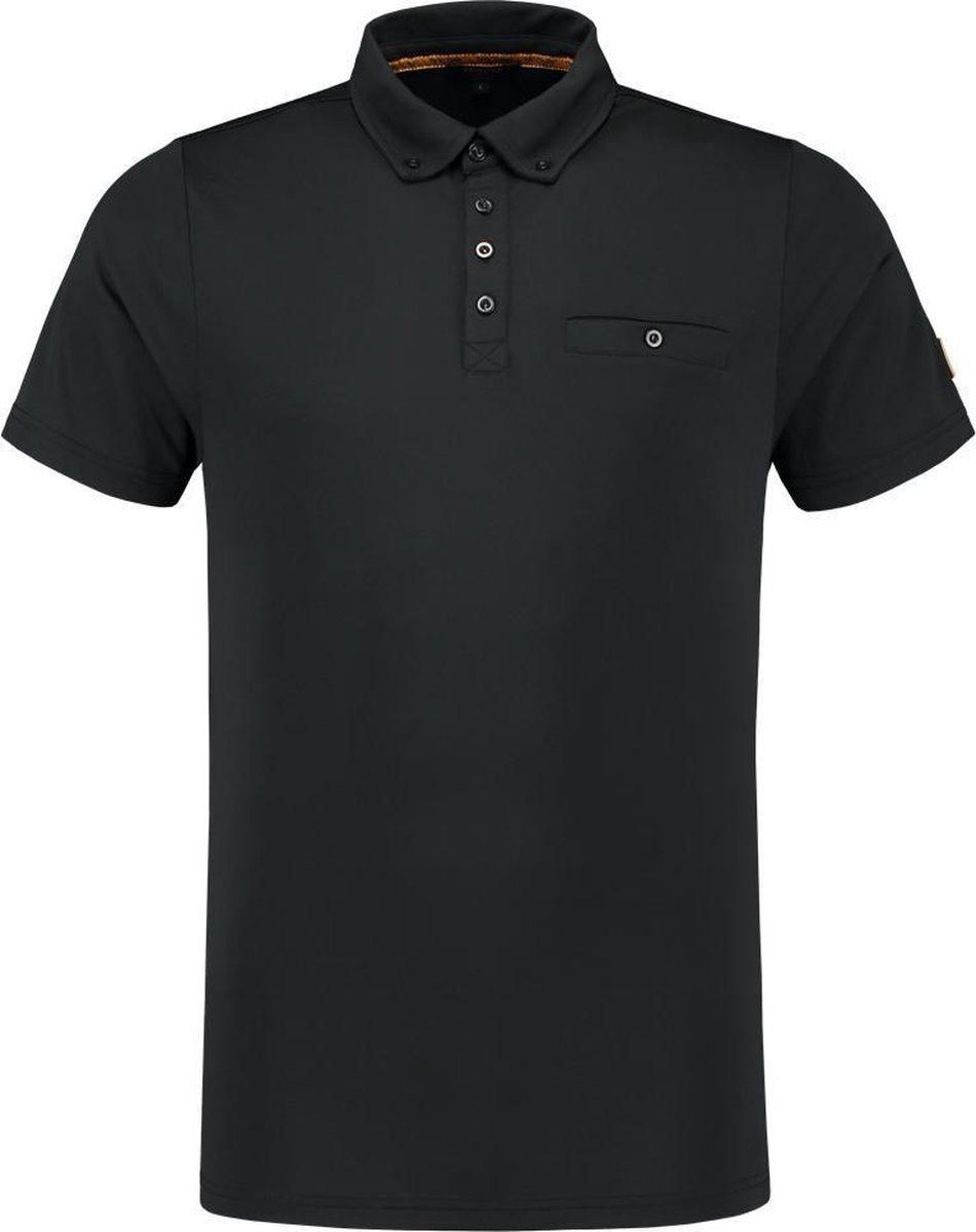 Tricorp  Poloshirt Premium Button Down 204001 Zwart - Maat XL