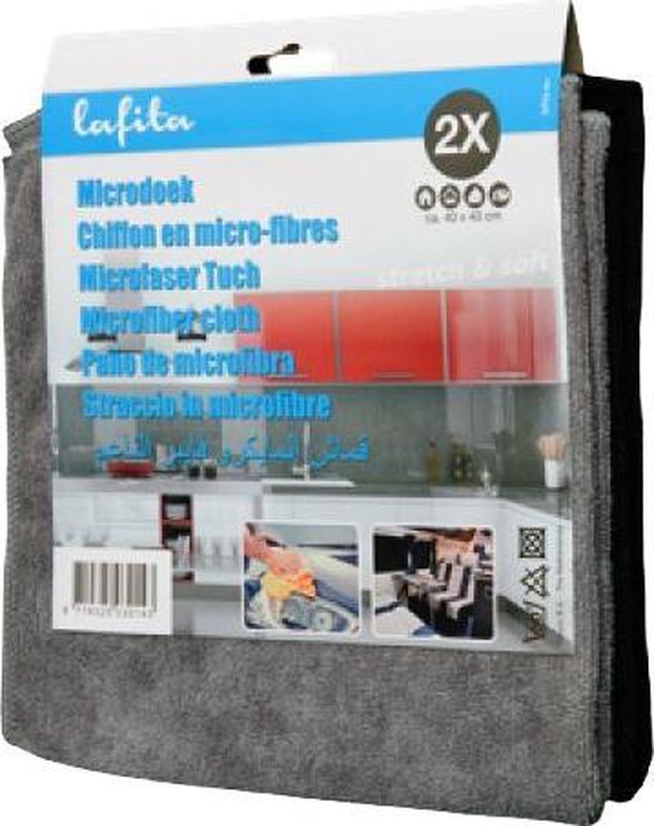 Lafita Microvezeldoeken Stretch & Soft 40x40 cm - 2 stuks