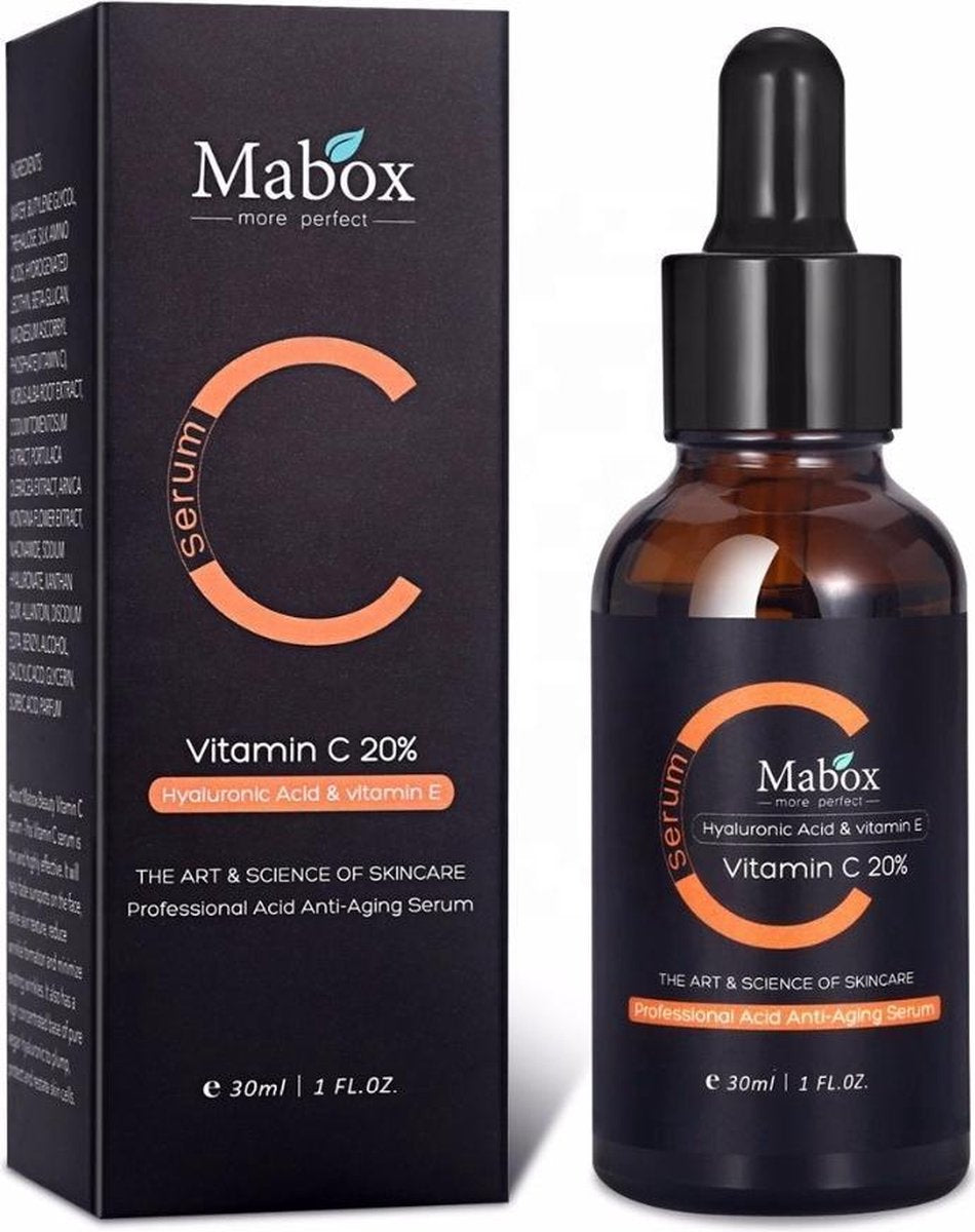 Mabox Natuurlijk Award winning  Anti-rimpel gezicht-serum vitamine C + E serum 30ml! Essential Oil