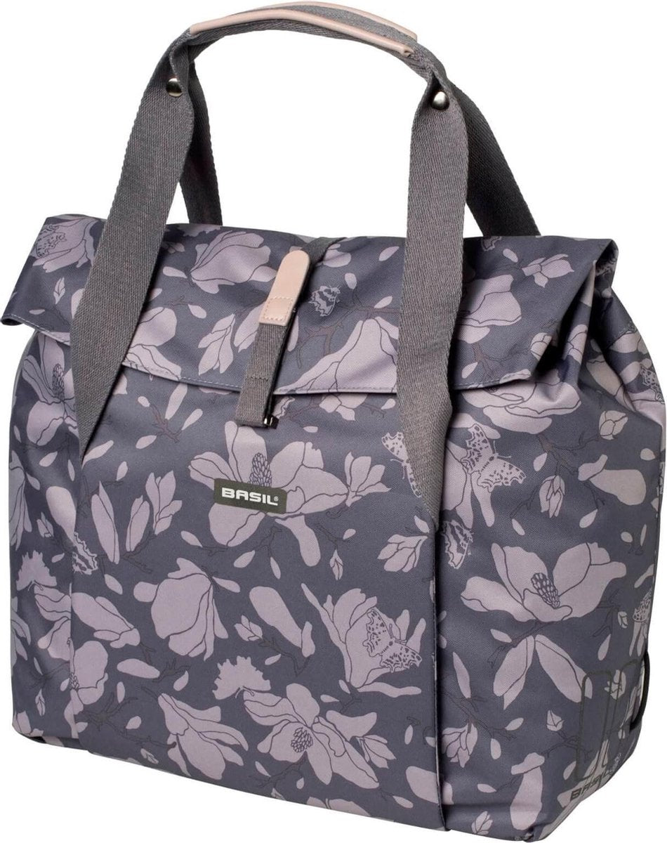 Basil Magnolia Fietsshopper- Enkele fietstas - Grijs - 18 Liter