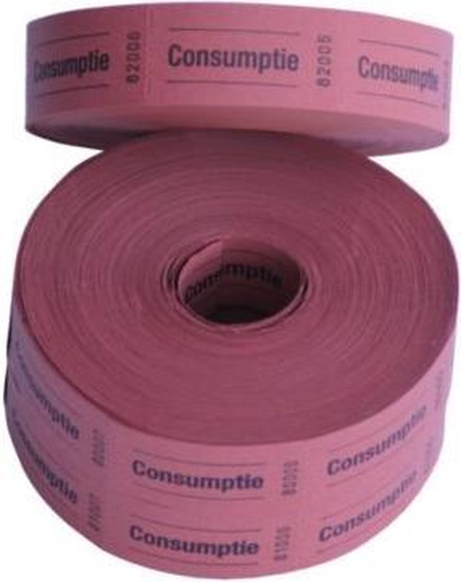 Consumptiebon combicraft 57 x 30 mm 2-zijdig rood