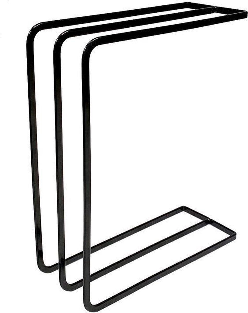 QUVIO Droogrekje voor op het aanrecht - Droog je theedoeken op dit minimalistische droogrek - Zwart - Droogrekje keuken - Handdoekenrek - Theedoek - Vaatdoek