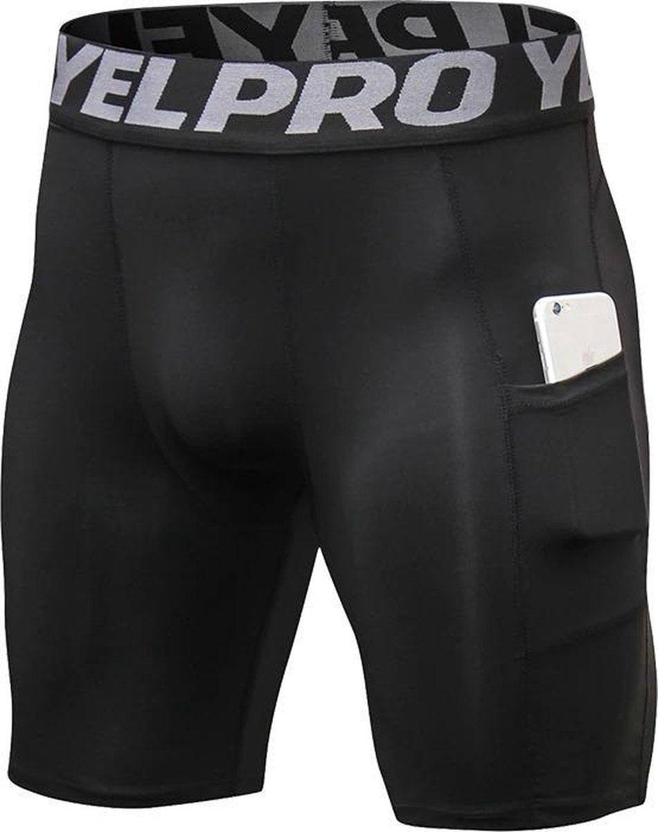 Mountainbike Boxershort - Compressie Short - Thermo Ondergoed - Lange Boxer - Fietsen - Zwart - Maat XL