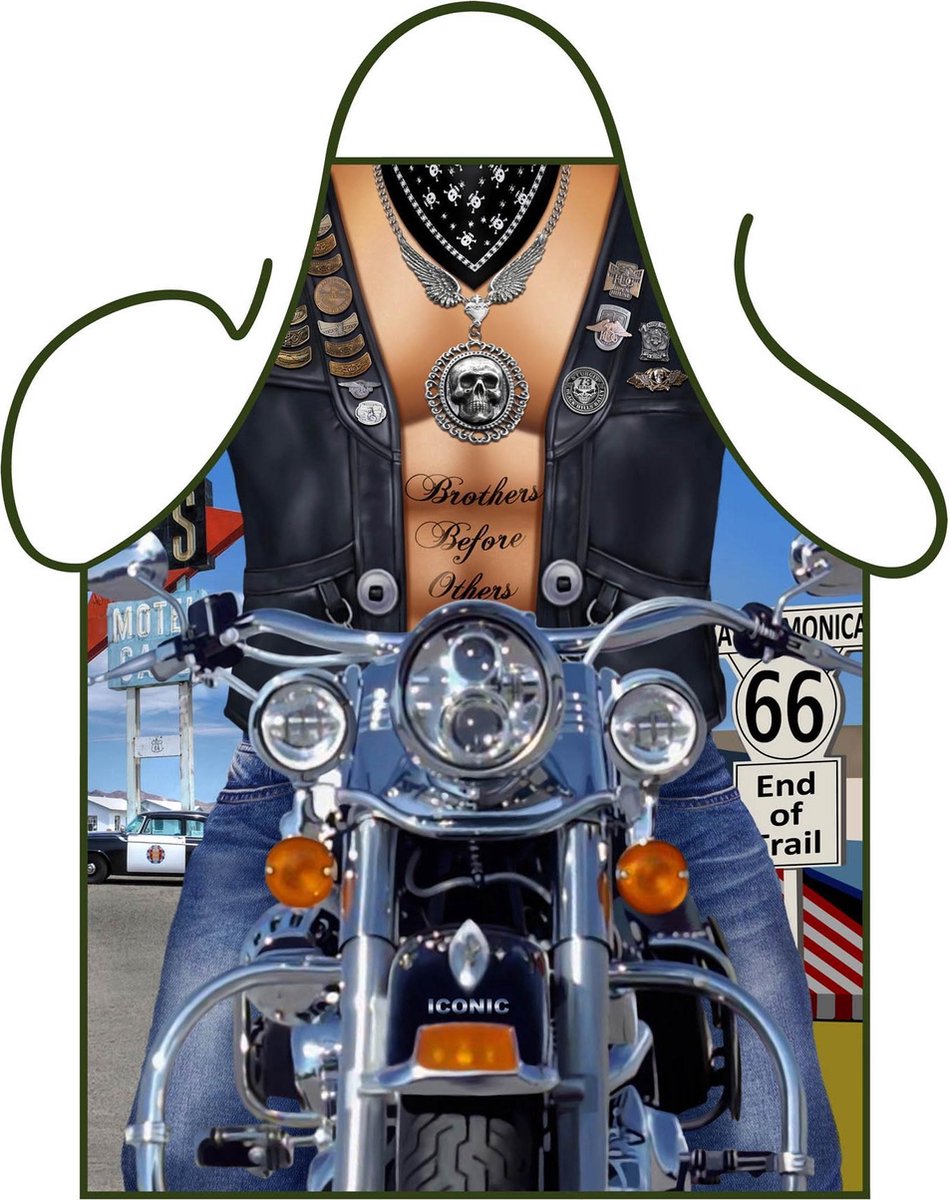 BBQ schort | Barbecue schort  | Fun-Schort | Biker Man |  Vaderdag | Size