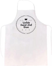 Liefste super chef oom keukenschort | verassing - feestdag - verjaardag - geschenk - gift - kado - cadeau - barbeque - barbecue - chefkok - keuken - schort - eten - bbq - vlees - familie