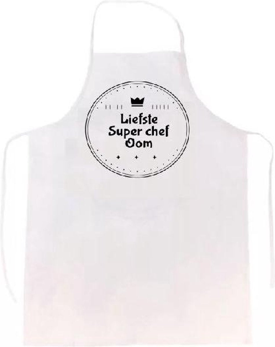 Liefste super chef oom keukenschort | verassing - feestdag - verjaardag - geschenk - gift - kado - cadeau - barbeque - barbecue - chefkok - keuken - schort - eten - bbq - vlees - familie