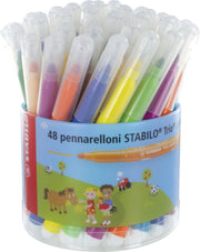 Viltstiften STABILO Trio Jumbo - doos met 48 stuks