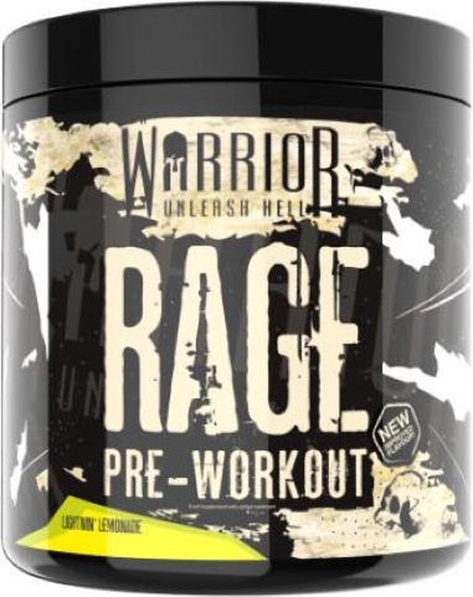 Warrior RAGE - Pre Workout - 392 gram - Extreme sterke dosering - Lightning Lemonade smaak