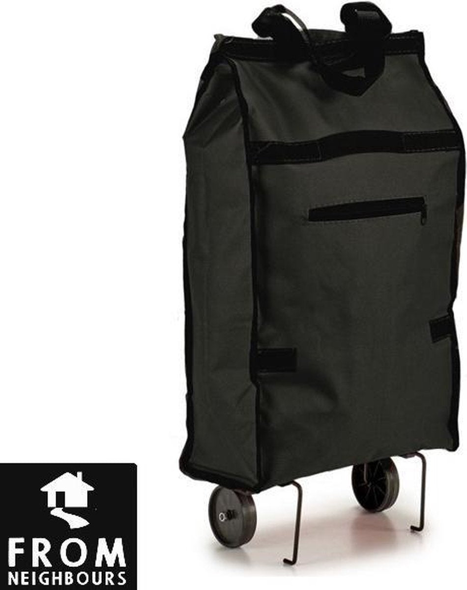 Boodschappentas met wielen - kleur Zwart - Opvouwbaar - Boodschappen Trolley