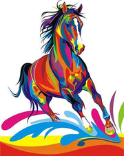 Paard - Schilderen op nummer - verven op nummer - kleuren op nummer - hobby pakket - paint by number - hobbypakket - 50x40cm - los canvasdoek