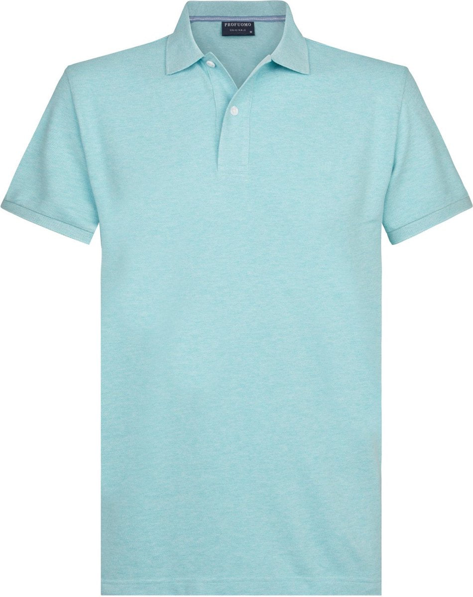Profuomo Slim Fit  polo - aqua blauw -  Maat: S