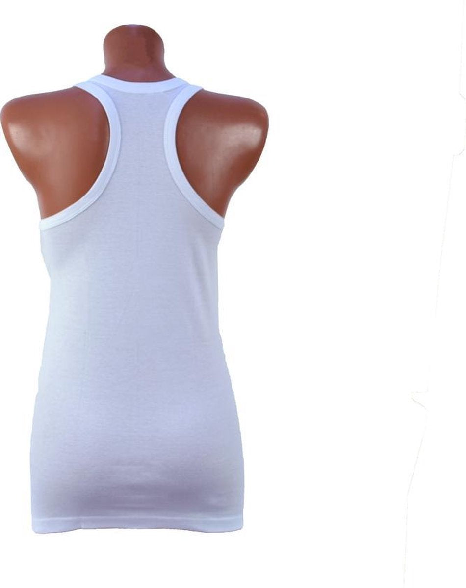 3 Pack dames Halterhemd - 100% katoen - Wit - Maat XL