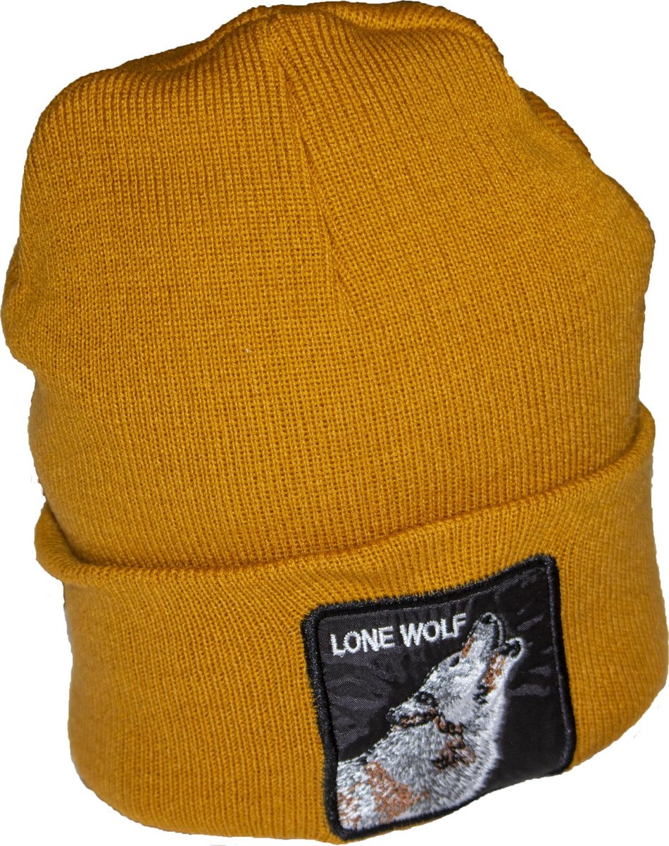 heren mutsen volwassenen | heren wintermuts | Damesmutsen | Geel LoneWolf